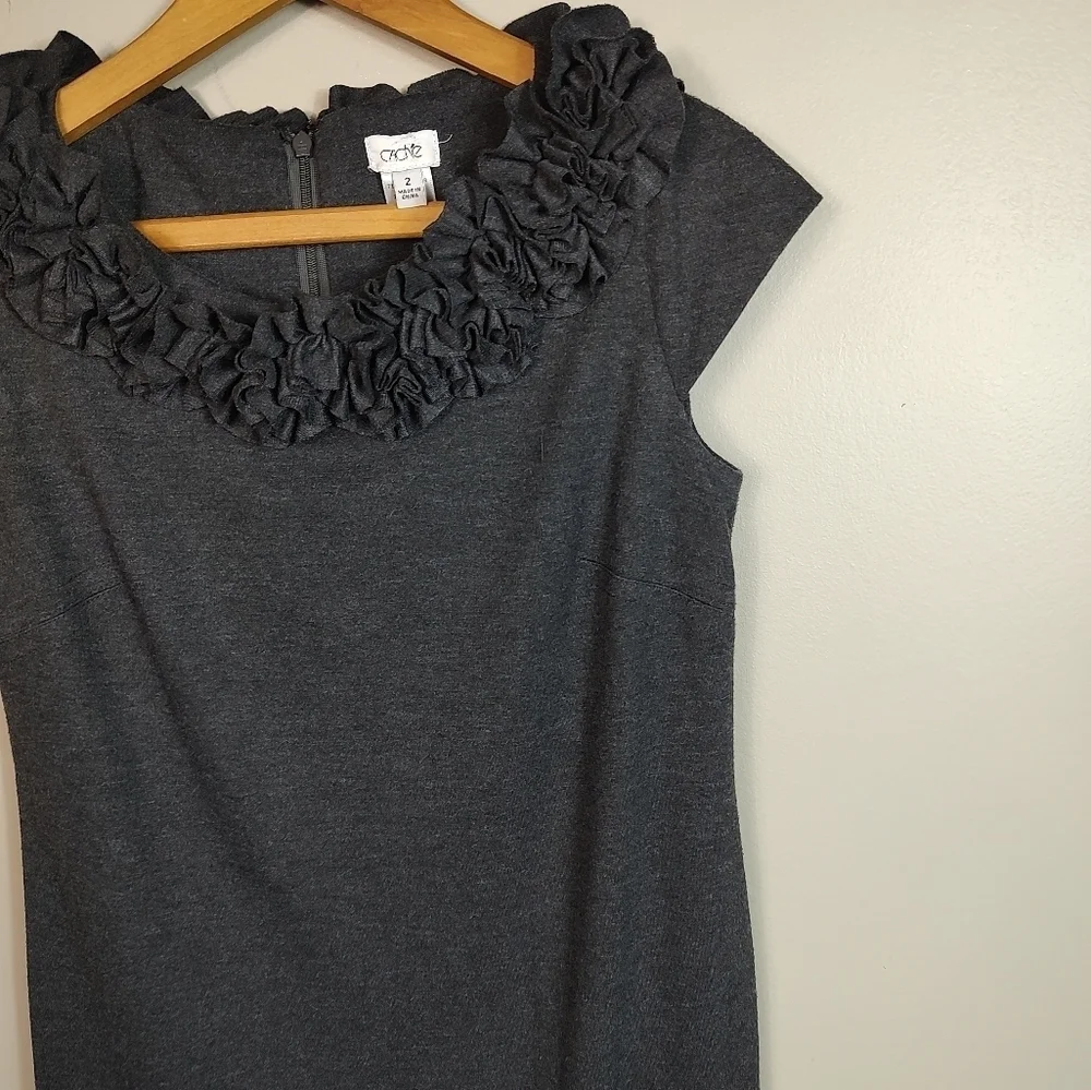 Cache Dark Gray Knit Sheath Dress 2